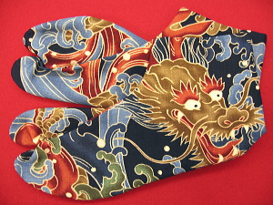 和柄足袋 義若オリジナル 荒波に龍